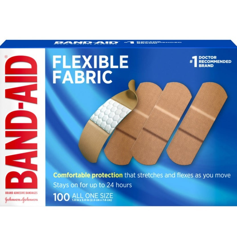 Band-Aid Brand Flexible Fabric Adhesive Bandages, One Size - 100 Count