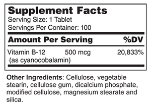 Vitamin B-12 Cyanocobalamin 500 mcg