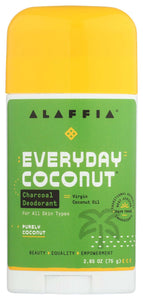 Alaffia Everyday Coconut Charcoal Deodorant Purely Coconut, Vetiver - 2.65 Ounces