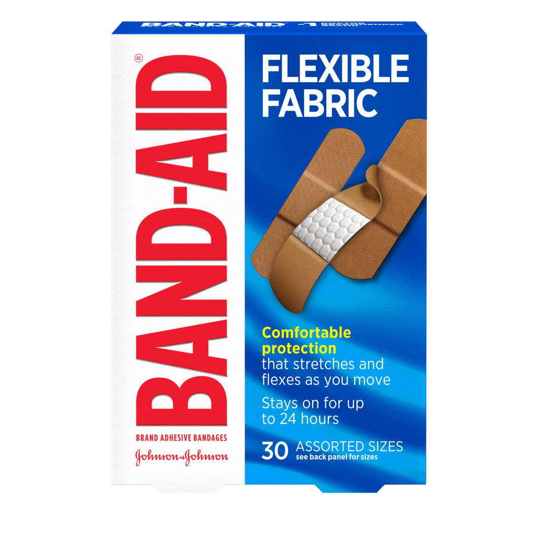 Band-Aid Brand Flexible Fabric Adhesive Bandages, Assorted Sizes - 30 Count