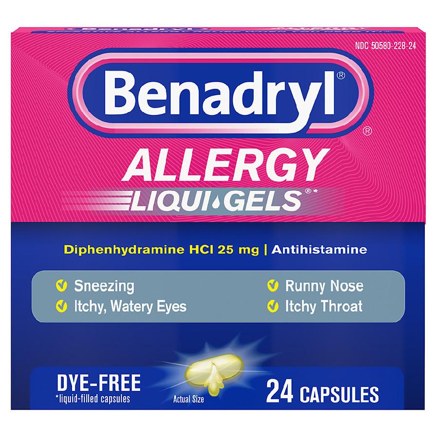 Benadryl Allergy Liqui-Gels Dye-Free - 24 Count