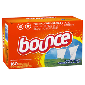 Bounce Fabric Softener Dryer Sheets, Outdoor Fresh - 160 Count