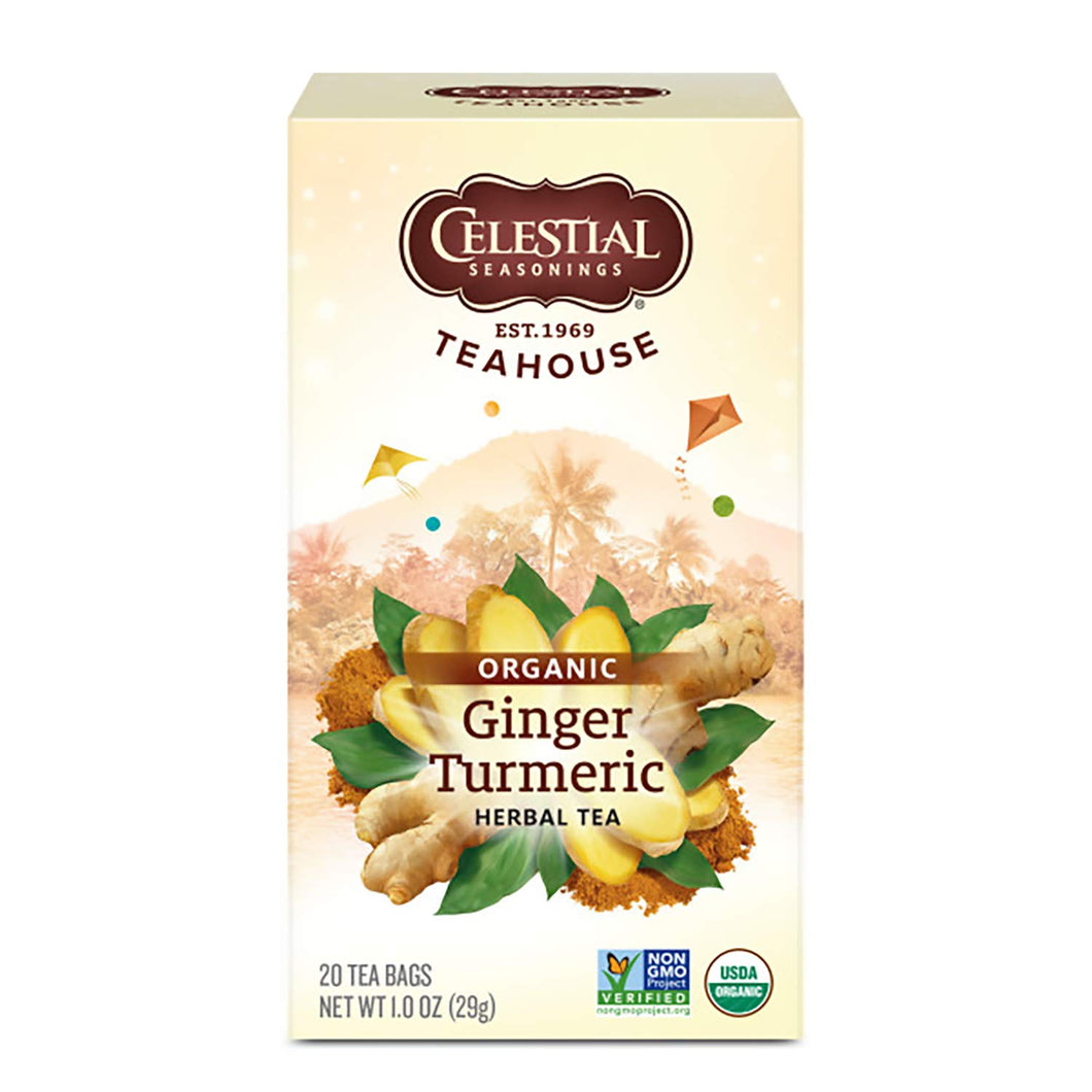 Celestial Seasonings Organic Ginger Turmeric Herbal Tea - 20 tea bags