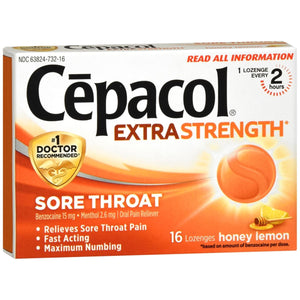 Cepacol Sore Throat Pain Relief Lozenges Honey Lemon - 18 Count