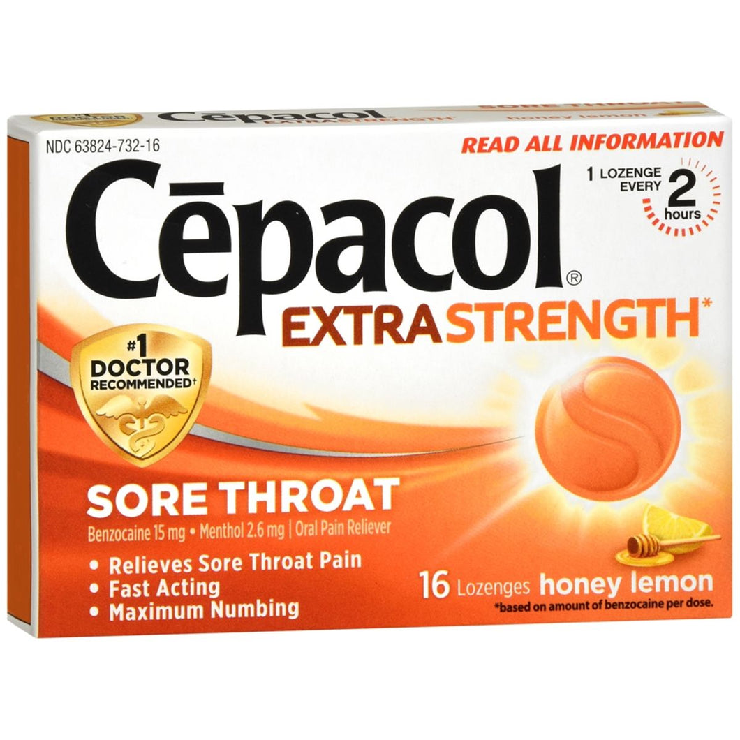 Cepacol Sore Throat Pain Relief Lozenges Honey Lemon - 18 Count