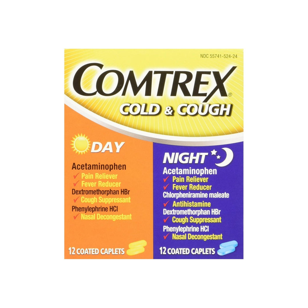 Comtrex Cold & Cough Day and Night Combo Pack - 12 Day Tablets, 12 Night Tablets