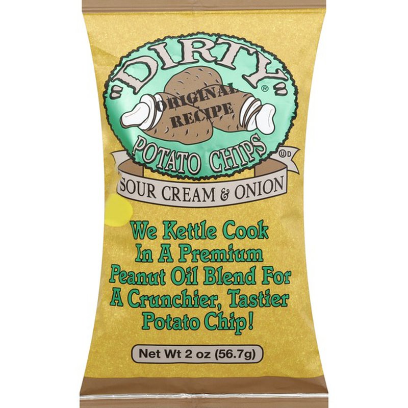 Dirty Potato Chips, Sour Cream & Onion Kettle Chips - 2 Ounce