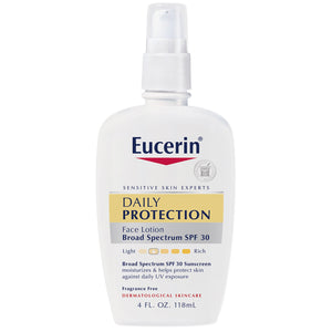 Eucerin Daily Protection Moisturizing SPF 30 Sunscreen Face Lotion - 4 Ounce