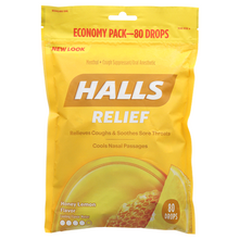 Load image into Gallery viewer, Halls Relief Honey Lemon Cough Drops Family Pack - 80 Count
