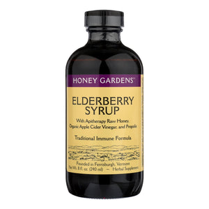 Honey Gardens Elderberry Syrup with Raw Honey, Organic Apple Cider Vinegar, and Propolis