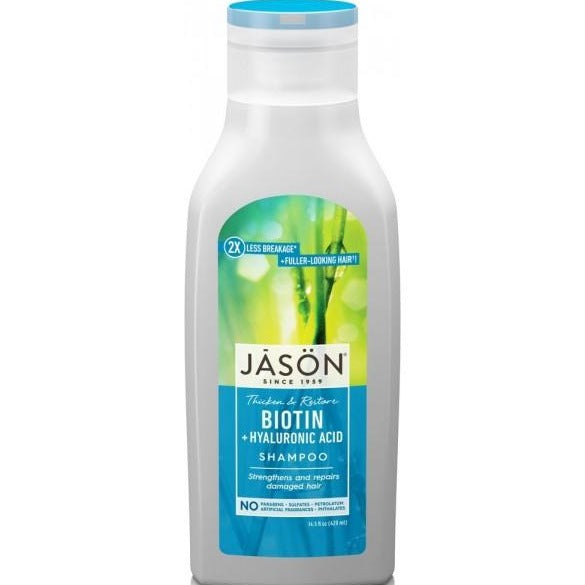 JASON Thicken & Restore Biotin + Hyaluronic Acid Shampoo - 16 Ounce