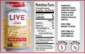 LIVE Probiotic Ginger Soda - 12 Ounce Can