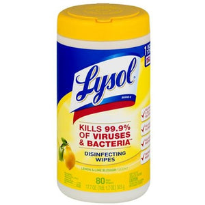 Lysol 80-Count Lemon & Lime Blossom Scent Disinfecting Wipes