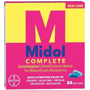 Midol Complete Menstrual Pain Relief Gelcaps with Acetaminophen - 24 Count