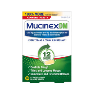 Mucinex-DM Maximum Strength Expectorant & Cough Suppressant Extended-Release Tablets - 28 Count