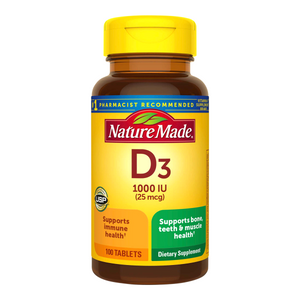 Nature Made Vitamin D3 1000 IU (25 mcg) Tablets - 100 Count