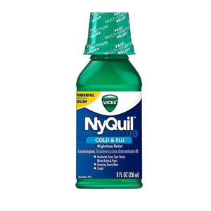 Vicks NyQuil MultiSymptom Nighttime Cold & Flu Liquid - 8 Ounce