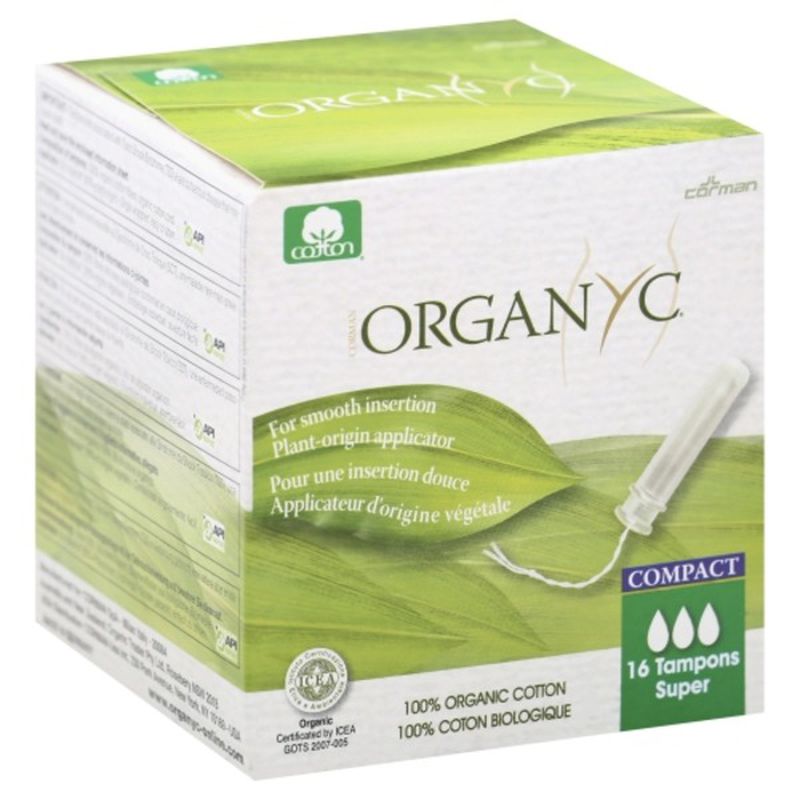 Organyc Tampons, Organic Cotton Compact, Super - 16 Count