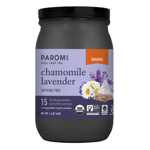 PAROMI Organic Chamomile Lavender Rooibos Tea, Caffeine Free, in Pyramid Tea Bags