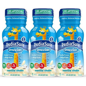 PediaSure Grow & Gain with Fiber, Kids Nutritional Shake, Vanilla - 8 Ounce/6 Pack