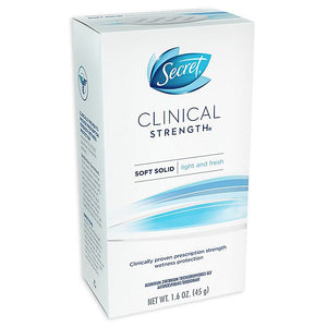 Secret Clinical Strength Light & Fresh Antiperspirant & Deodorant, Soft Solid - 1.6 Ounce