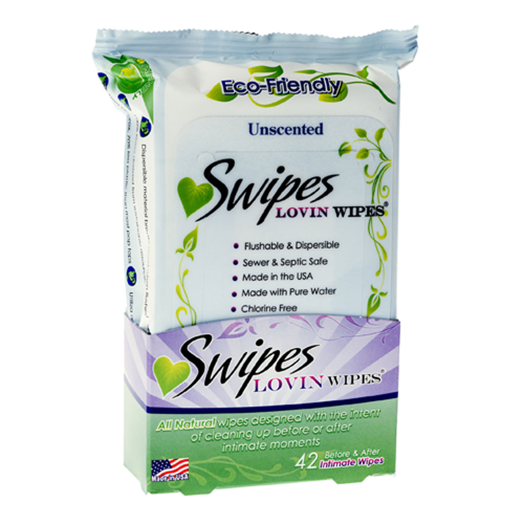 Swipes Lovin Wipes, Flushable Intimate Towelettes, Unscented - 42 Count