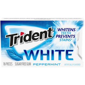 Trident White Peppermint Sugar Free Gum - 16 Pieces
