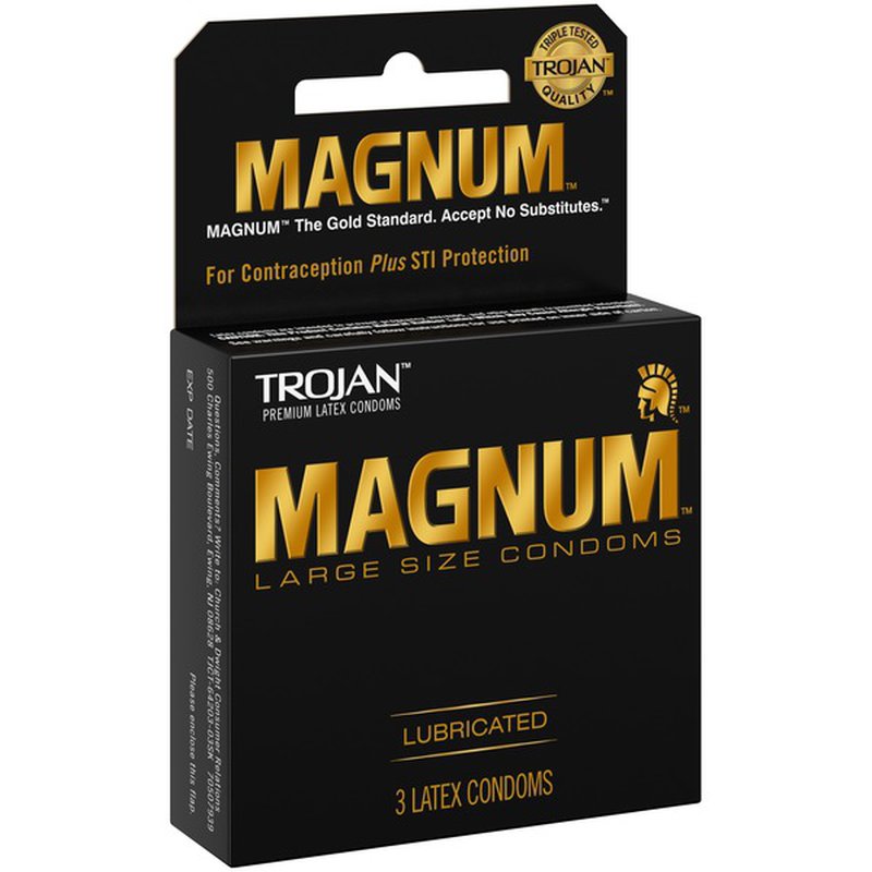 Trojan Magnum Premium Lubricated Condoms - 3 Count