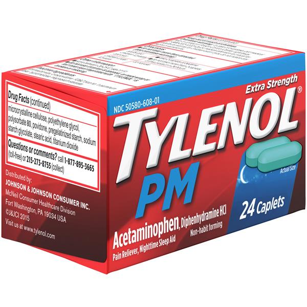 Tylenol PM Extra Strength Pain Reliever & Sleep Aid Caplets - 24 Count