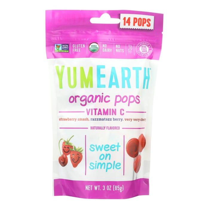 YumEarth Vitamin C Organic Pops - 14 Count Assorted Flavors
