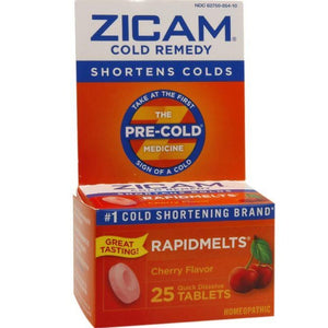 Zicam Cold Remedy RapidMelts Cherry Flavor - 25 Tablets